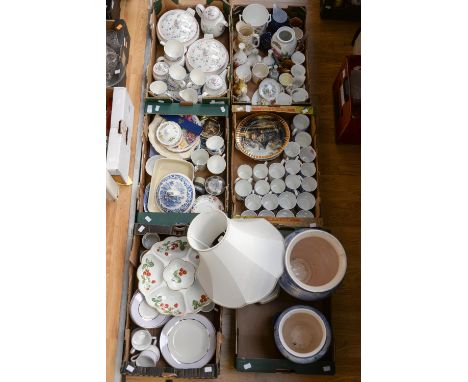 A collection of various ceramics to include Expressions part dinner and tea wares, modern lillac and silver edged dinner and 