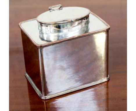An old Sheffield plate tea caddy, possibly George III