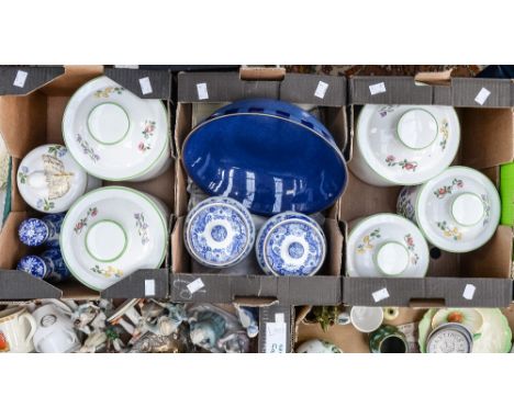 Ceramics including Spode storage jars, various designs, Royal Worcester plaques, Denby bowl, etc (three boxes) 