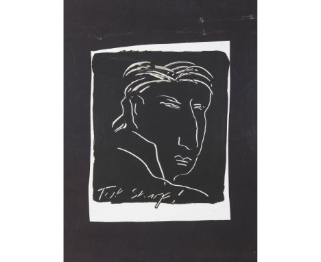 § BRUCE MCLEAN (SCOTTISH 1944-) SELF-PORTRAIT Oil on paper(51cm x 40cm (20in x 15.75in))Footnote: Note: Bruce McLean’s distin