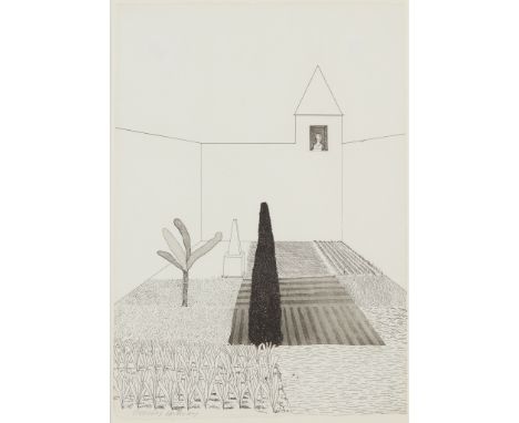 § DAVID HOCKNEY O.M., C.H., R.A. (BRITISH 1937-) RAPUNZEL GROWING IN THE GARDEN, FROM Etching and aquatint, ed. A 70/100, sig