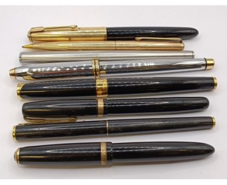 A Parker fountain pen, and assorted other pens (10)