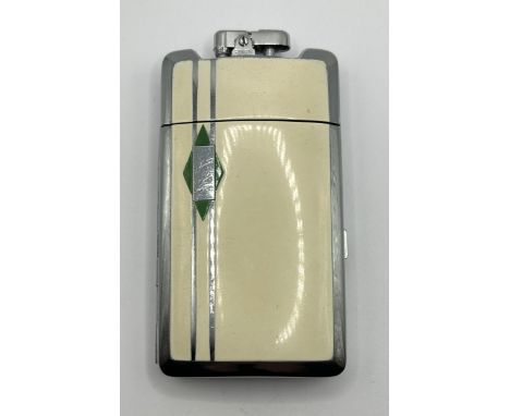 An Art Deco combination cigarette case and lighter, 11 cm high