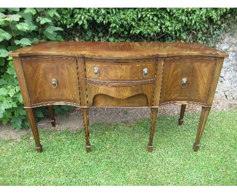 A reproduction sideboard, width 60ins x height 36ins, together with a wine table, coffee table, card table and sun lounger