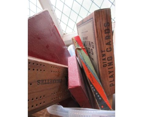 (35757) A box to include card games, cribbage boards, dominoes, etc.