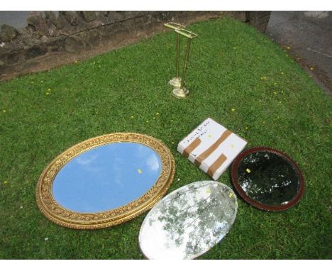 Three mirrors, set of scales, two toilet paper holders