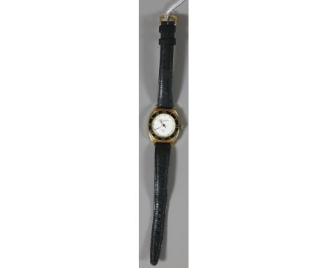 A ladies Solvil et Titus quartz wristwatch with black enamel chapter ring.