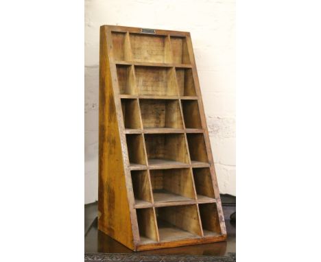 A typesetters open six shelf storage rack, Stephenson Blake, Sheffield and London.