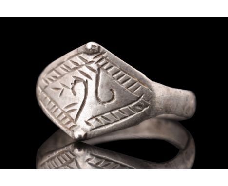 Viking Era, ca. 900-1100 AD.A finger ring crafted from sterling silver, boasting a flat-sectioned round hoop that gracefully 