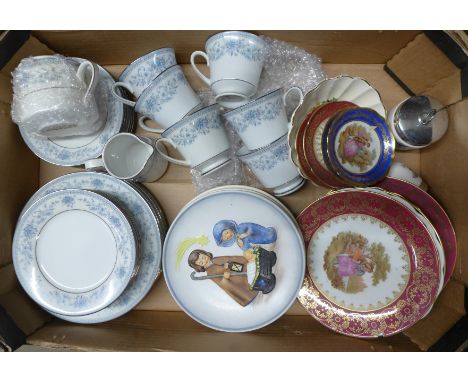 A Noritake Blue Hill tea service, four Goebel plates and Limoges china, etc.  **PLEASE NOTE THIS LOT IS NOT ELIGIBLE FOR POST