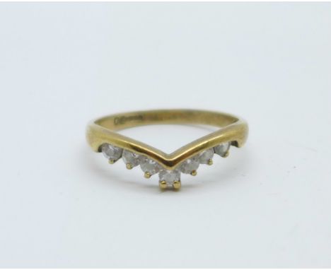 A 9ct gold and stone set ring, 1.6g, O 