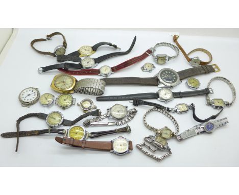 A collection of gentlemen's and ladies mechanical wristwatches including Roamer, Timex, Sekonda, Oris, etc. 