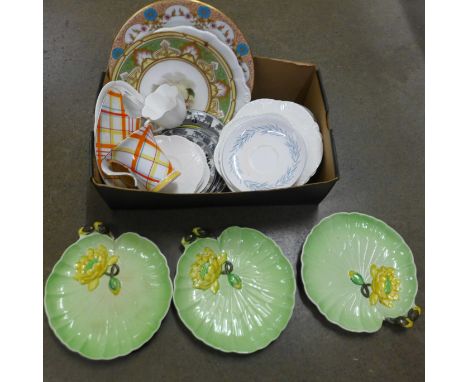 Three Carlton Ware plates and other china including Foley and Shelley **PLEASE NOTE THIS LOT IS NOT ELIGIBLE FOR POSTING AND 