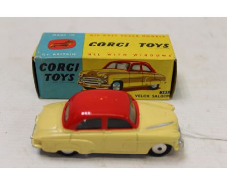 Corgi Vauxhall Velox Saloon, yellow / red no. 213, in original box