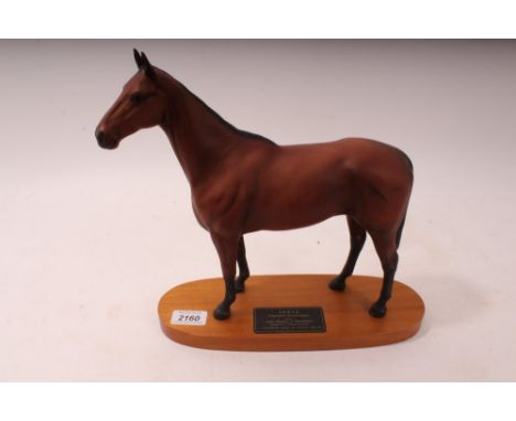 Beswick Connoisseur model – Arkle, Champion Steeplechaser, on wooden plinth