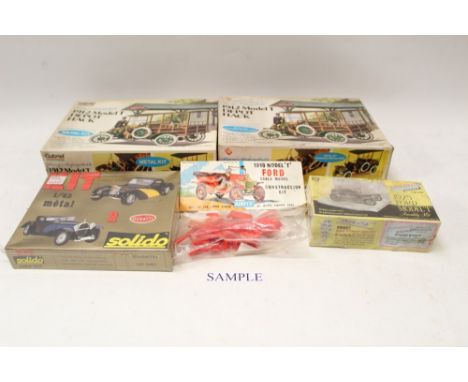 Selection of white metal and plastic car and railway kits – including Irwin Toys, Solido, B Parks, Airfix, etc (qty)