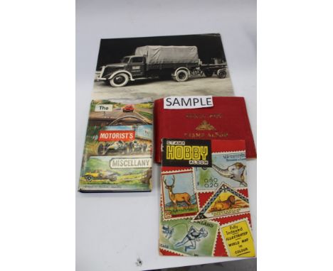 Ephemera selection – including Post Office Telephones 30 cwt lorry real photograph, various motoring books, stamps, etc