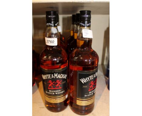 Eight 1lt bottles Whyte &amp; Mackay blended scotch whisky (8)