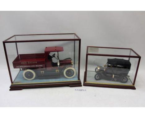Franklin Mint 1913 Model T in display case, personalised lorry in case, plus one other uncased, Franklin Mint 1940 Ford Pick-