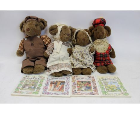 Four Bramley Hedge character soft toys, special edition, by Viyella plus four Bramley Hedge books Summer, Autumn, Winter and 