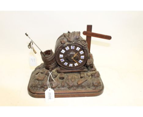 Unusual 19th century Black Forest ‘Beware of the Dog’ mantel clock with French eight day movement, outside countwheel, striki