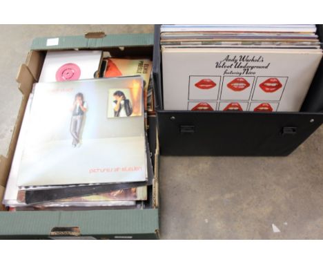 Vintage case of LP records – including The Velvet Underground, together with box of LP’s including test pressing and promo’s