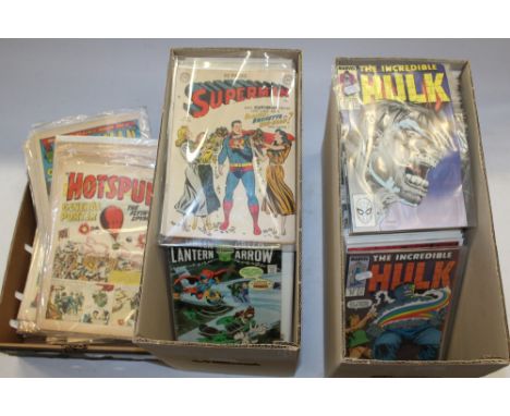 Comics - selection of Marvel and DC comics - including early Superman, plus Dandy, Hornet, Victor and others - mostly 1960s (