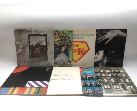 Seven LPs including 'Led Zep IV' (not red/plum Atlantic labels), 'The Final Cut' by Pink Floyd, 'Sleepwalker' by The Kinks, '