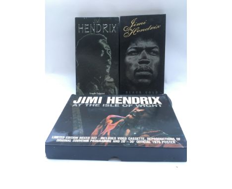 Three Jimi Hendrix CD / video box sets.