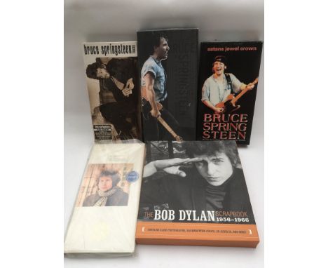 A Bob Dylan 'Blonde On Blonde' mastersound CD long box, 'Scrapbook 1956-1966' plus three Bruce Springsteen CD long box sets (