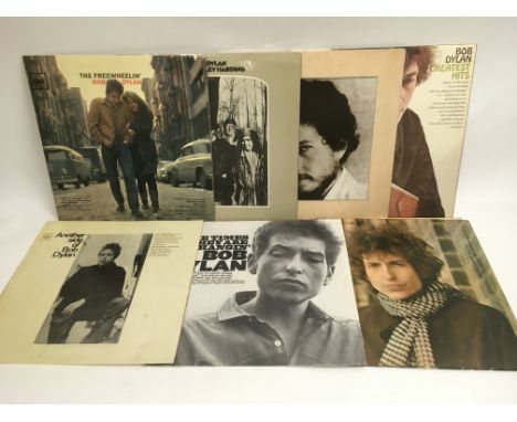 Seven Bob Dylan LPs including early UK pressings of 'The Times They Are A Changin', 'Another Side Of Bob Dylan', 'Blond On Bl