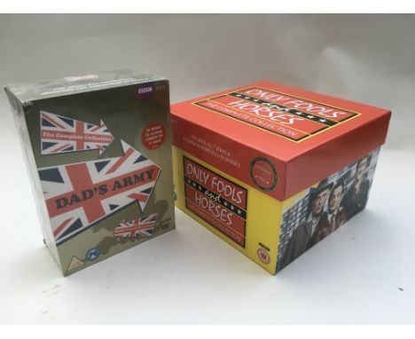 An Only Fools And Horses DVD box set, a sealed Dad's Army DVD box set and a small selection of CDs.