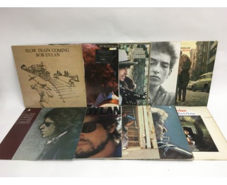 Ten Bob Dylan LPs including an early UK pressing of 'The Freewheelin' Bob Dylan', 'Bringing It All Back Home', 'The Times The