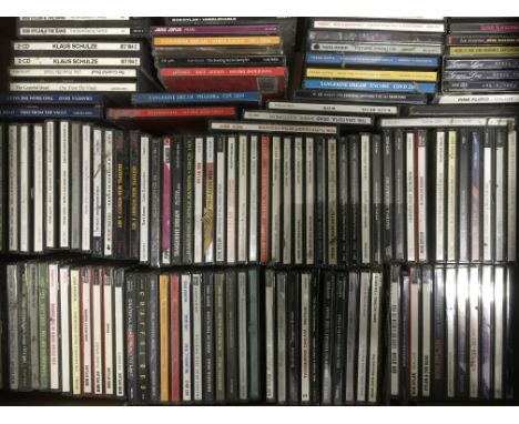 A box of CDs of various artists including Bob Dylan, Frank Zappa, Grateful Dead and others.