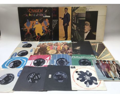 A collection of LPs, EPs and 7 inch singles by various artists including The Beatles, Rolling Stones, The Faces etc.