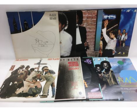 A collection of Michael Jackson, The Jackson 5 and related LPs and 12 inch singles.