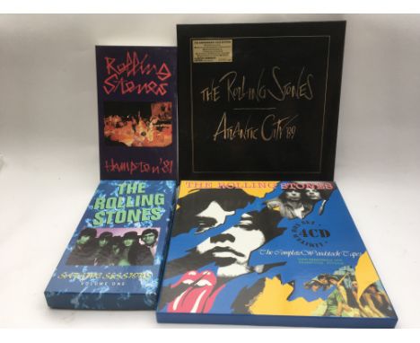 Four Rolling Stones CD box set comprising 'Atlantic City '89', 'Satanic Sessions' and others.