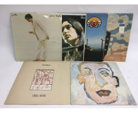 Six folk LPs bu various artists including Bob Dylan, Pentangle, James Taylor and others.