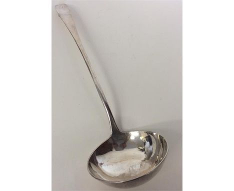 EDINBURGH: A massive Scottish silver OE pattern ladle. By A&S. Approx. 216 grams. Est. £100 - £150.