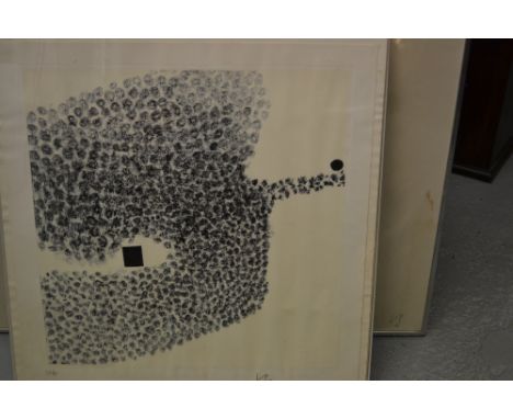 Victor Pasmore, Limited Edition monochrome print, abstract composition, signed with initials to the margin and dated '70, No.