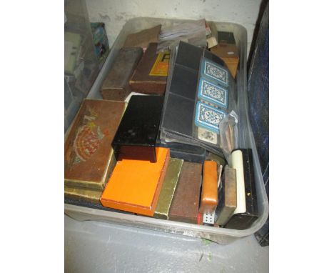 Quantity of various old playing card boxes