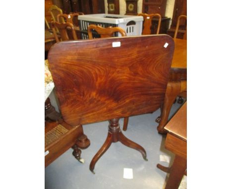 19th Century mahogany rectangular pedestal table on tripod base 