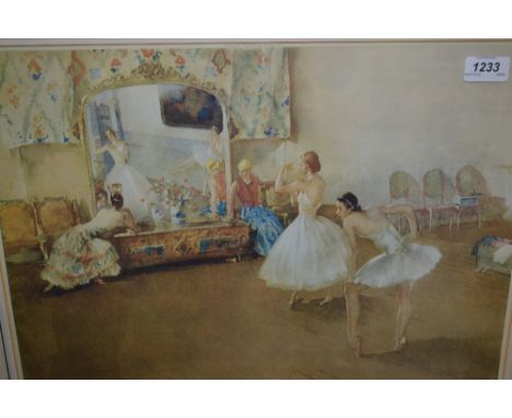 Sir William Russell Flint, signed colour print, ' Mirror of the Ballet '