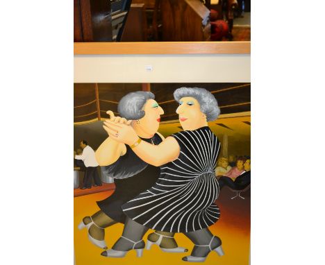 Beryl Cook, signed Limited Edition colour print, ' Dancing on the Q.E. II ', No. 246 of 300, 30ins x 27ins, framed