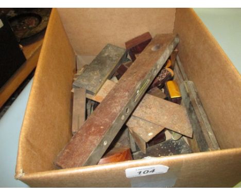 Quantity of various small brass mounted wooden boxes together with a small quantity of woodworking tools