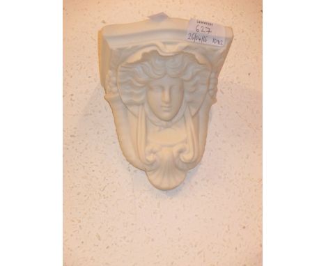 Small Parian ware wall bracket with mask head decoration