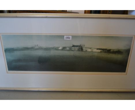 John Knapp - Fisher, signed Limited Edition print entitled ' Towards Caerhafod ', also signed in ink verso, 9.5ins x 27.5ins 