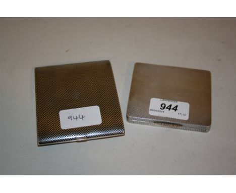 1930's London silver compact together with a Continental silver niello work cigarette case