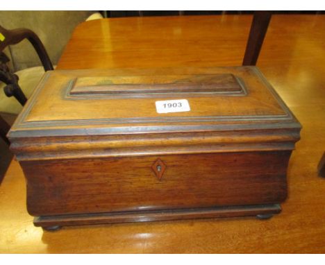 Victorian rosewood sarcophagus shaped tea caddy