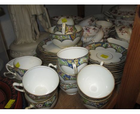 Paragon tea service decorated with a Paisley design border